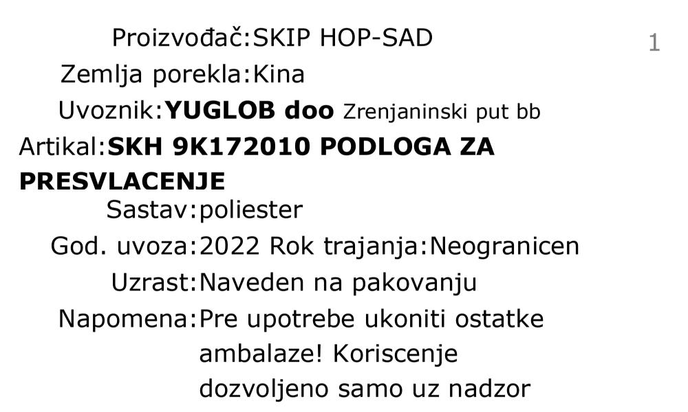 Skip Hop torba za mame i podloga za presvlačenje 9K172010 deklaracija